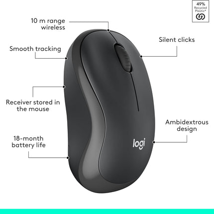 Logitech MK270 Wireless Keyboard and Mouse Combo for Windows, 2.4 GHz Wireless, Compact Mouse, 8 Multimedia and Shortcut Keys, 2-Year Battery Life, for PC, Laptop