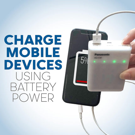 Panasonic K-KJ87M3A4BA Individual Battery Charger with Portable Charging Technology and 4AAA eneloop Rechargeable Batteries