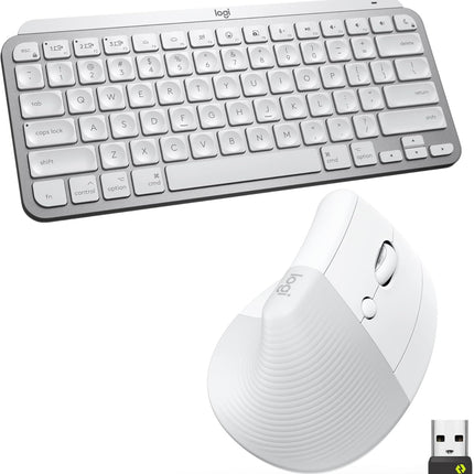 Logitech MX Keys Mini Keyboard and Lift Vertical Ergonomic Mouse Combo - Wireless, Backlit Keys, Bluetooth or Logi Bolt USB Receiver, Quiet, Windows/macOS/iPadOS, Laptop, PC - Graphite