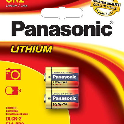 Panasonic CR-2PA/2B 3V Photo Lithium Cylinder 3000mAh Batteries in Child Resistant, Standards Based Packaging