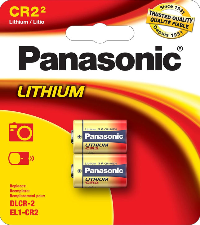 Panasonic CR-2PA/2B 3V Photo Lithium Cylinder 3000mAh Batteries in Child Resistant, Standards Based Packaging