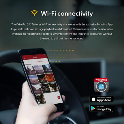Transcend Dash Cam Front, 2K QHD 1440P Car Camera, 140° Wide-Angle, with Handy Snapshot Button/G-Sensor/Night Vision Loop Recording/Head-Up Display/Wi-Fi GPS GLONASS/ADAS/Parking Mode/Support 1TB Max