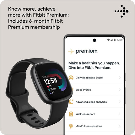 Google Fitbit Versa 4 Fitness Smart Watch for Men and Women with Daily Readiness, Gps, 24/7 Heart Rate, 40+ Exercise Modes, Sleep Tracking and More, One Size (S and L Bands Included