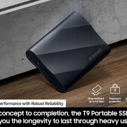SAMSUNG T9 Portable SSD, USB 3.2 Gen. 2x2, Black, Upto 2000MB/s Read Speed [Canada Version]