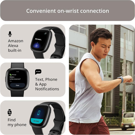 Google Fitbit Versa 4 Fitness Smart Watch for Men and Women with Daily Readiness, Gps, 24/7 Heart Rate, 40+ Exercise Modes, Sleep Tracking and More, One Size (S and L Bands Included