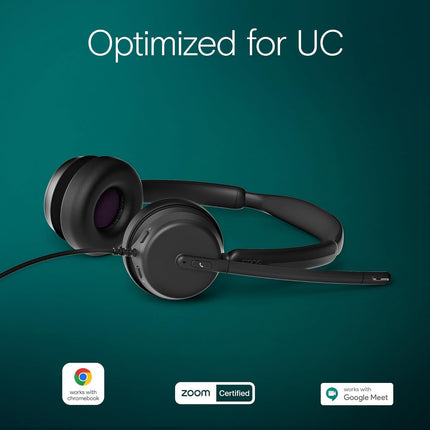 EPOS Impact 460 Binaural On-Ear USB C and USB A Wired Headset with Noise-Canceling Mic, Plug-and-Play, Sound, Comfortable Fit, Ideal for Office, Home & Business Communication