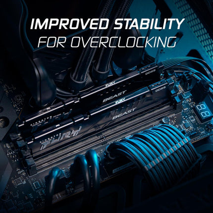Kingston Fury Beast Black 32GB 6400MT/s DDR5 CL32 DIMM (Kit of 2) Desktop Gaming Memory - KF564C32BBEK2-32