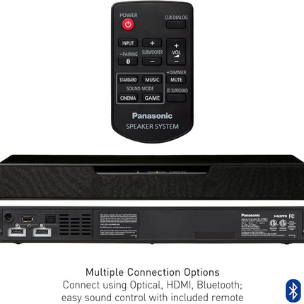 Panasonic SCHTB01 SoundSlayer Dolby Atmos Soundbar with Built-in Subwoofer and PC Speakers, Black