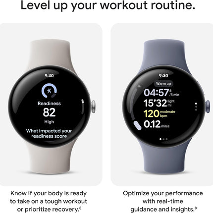 Google Pixel Watch 4 (41mm) - Android Smartwatch with Heart Rate and Sleep Tracking - 30-Hour Battery - Fitness Tracking - Google AI - Polished Silver Aluminum Case - LTE