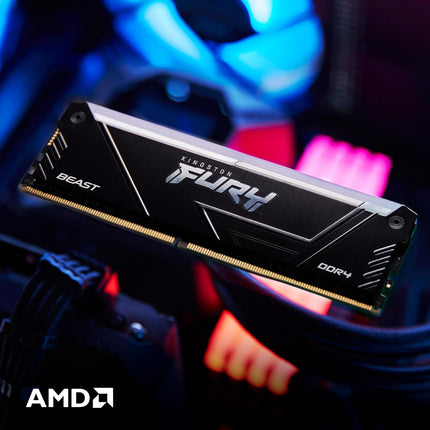 Kingston Fury Beast 64GB (2x32GB) 3600MT/s DDR4 CL18 Desktop Memory Kit of 2 | Intel XMP | AMD Ryzen | Plug n Play | RGB Infrared Syncing | KF436C18BB2AK2/64
