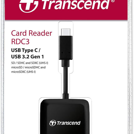 Transcend USB 3.2 Gen 1 USB Type-C Multifunctional Card Reader TS-RDC3, Black
