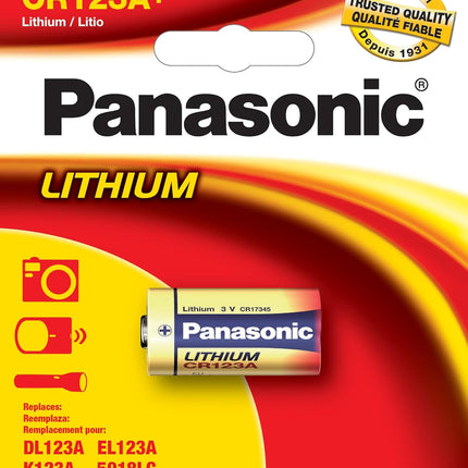 Panasonic CR-2PA/2B 3V Photo Lithium Cylinder 3000mAh Batteries in Child Resistant, Standards Based Packaging