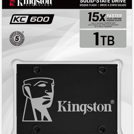 Kingston KC600 SSD Internal SSD 2.5 Inch, SATA Rev 3.0, 3D TLC, XTS-AES 256-bit Encryption