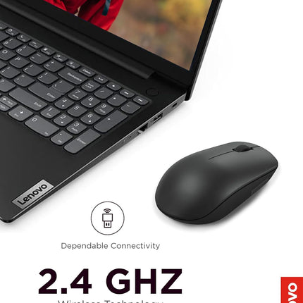 Lenovo 530 Wireless Mouse – Full Size Computer Mouse for PC, Laptop, Windows Computer - 2.4 GHz Nano USB Receiver - Ambidextrous Design - 12 Months Battery Life – Cordless