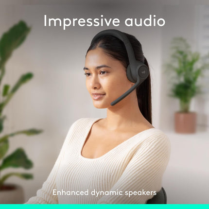 Logitech Zone 300 Wireless Bluetooth Headset with Noise-Canceling Microphone, Compatible with Windows, Mac, Chrome, Linux, iOS, iPadOS, Android