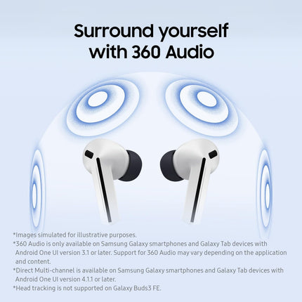 Samsung Galaxy Buds3 FE, Black (2025, CAD Version & Warranty) - Bluetooth Earbuds with AI Real-Time Live Translate, Auto Pairing & Switching, Sweat and Water Resistance, Find My Earbuds Mode