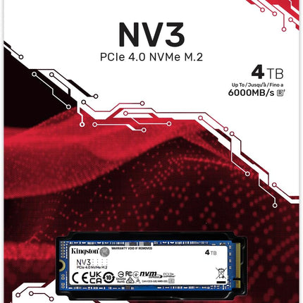 Kingston NV3 M.2 2280 NVMe SSD | PCIe 4.0 Gen 4x4 | Up to 6000 MB/s