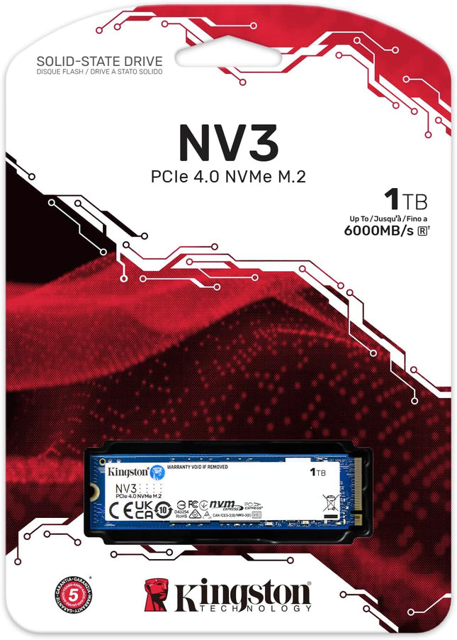 Kingston NV3 M.2 2280 NVMe SSD | PCIe 4.0 Gen 4x4 | Up to 5000 MB/s