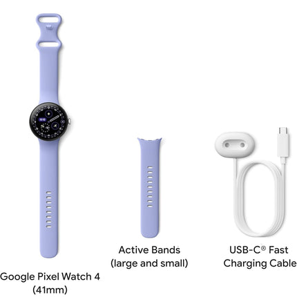 Google Pixel Watch 4 (41mm) - Android Smartwatch with Heart Rate and Sleep Tracking - 30-Hour Battery - Fitness Tracking - Google AI - Polished Silver Aluminum Case - LTE