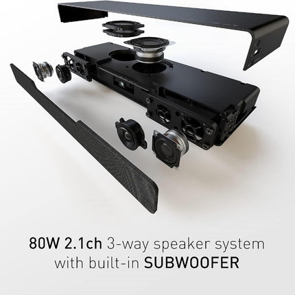 Panasonic SCHTB01 SoundSlayer Dolby Atmos Soundbar with Built-in Subwoofer and PC Speakers, Black