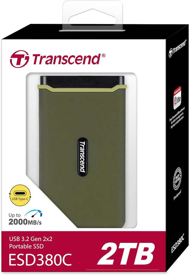 Transcend USB 3.2 Gen 2x2 USB Type-C ESD380C Portable SSD Solid State Drive