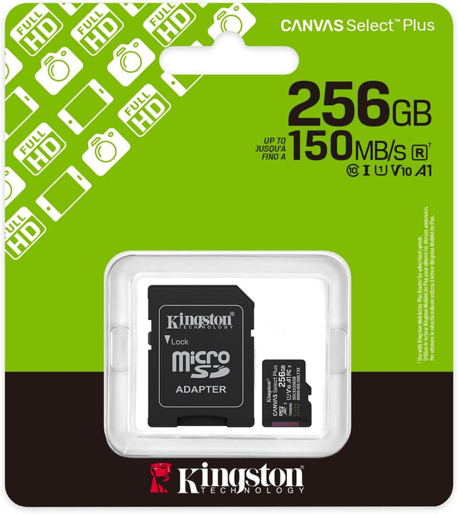 Kingston Canvas Select Plus microSD Card | Up to 100MB/s | Class 10, UHS-I, U1, V10, A1