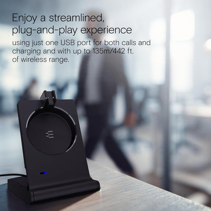 EPOS Impact 5000 Go MS 3-in-1 Wireless DECT Headset with USB-A Dongle, Foldable Charge Stand, Microsoft Teams Certified, Noise-Cancelling Mic, Up to 135m Range
