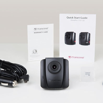 Transcend DrivePro 110 Car Video Recorder Dash Cam Full HD 1080p/30FPS 64GB Micro SD Card Included