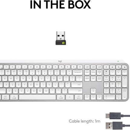 Logitech MX Keys S Wireless Keyboard, Low Profile, Fluid Precise Quiet Typing, Programmable Keys, Backlighting, Bluetooth, USB C Rechargeable, for Windows PC, Linux, Chrome, Mac