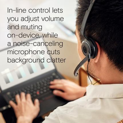 EPOS PC 8 USB - Stereo USB Headset for PC and MAC with In-line Volume and Mute Control,Black