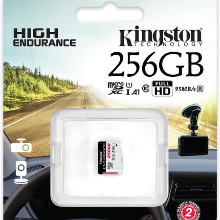 Kingston High Endurance MicroSD SDHC Flash Memory Card High Performance, 1080P, Full HD, Up to 95MB/S Read, White
