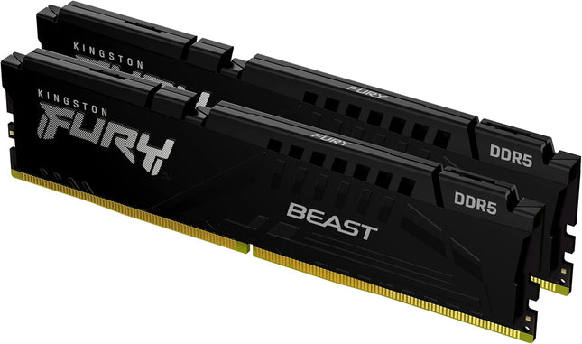 Kingston Fury Beast 32GB (2x16GB) 5600MT/s DDR5 CL36 Desktop Memory Kit of 2 | AMD Expo | Plug N Play | KF556C36BBEK2-32