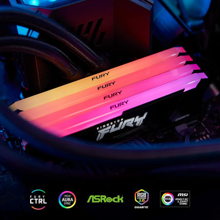 Kingston FURY Beast Kit de mémoire de bureau 32 Go (2x16 Go) 3600 MT/s DDR4 CL18 | Intel XMP | AMD Ryzen | Plug n Play | Synchronisation infrarouge RVB | KF436C18BB2AK2/32