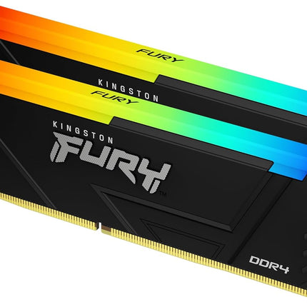 Kingston Fury Beast 64GB (2x32GB) 3600MT/s DDR4 CL18 Desktop Memory Kit of 2 | Intel XMP | AMD Ryzen | Plug n Play | RGB Infrared Syncing | KF436C18BB2AK2/64