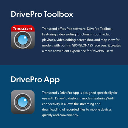 Transcend 32GB, Dashcam, DrivePro 250, Suction Mount, Sony Sensor, GPS, Black, TS-DP250A-32G