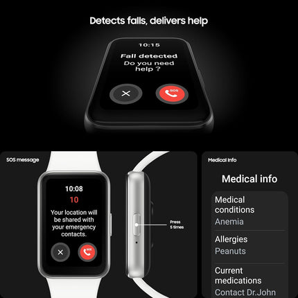 Samsung Galaxy Fit3, 1.6" AMOLED Display, 13 Days Battery Charge, Sleep Monitoring, Fall Detection - Dark Gray (CAD Version & Warranty)