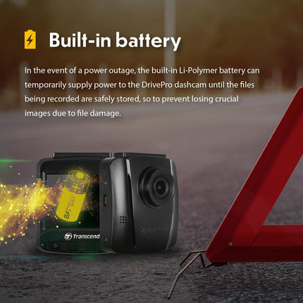 Transcend DrivePro 110 Car Video Recorder Dash Cam Full HD 1080p/30FPS 64GB Micro SD Card Included