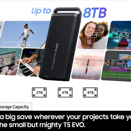 SAMSUNG T5 EVO Portable SSD , USB 3.2 Gen 1 External Solid State Drive, Seq. Read Speeds Up to 460MB/s for Gaming and Content Creation, [Canada Version]