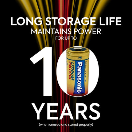 Panasonic CR-2PA/2B 3V Photo Lithium Cylinder 3000mAh Batteries in Child Resistant, Standards Based Packaging