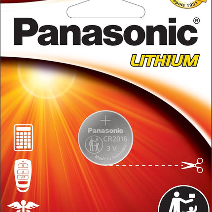 Panasonic CR2016 3.0 Volt Long Lasting Lithium Coin Cell Batteries in Child Resistant, Standards Based Packaging (Copy)