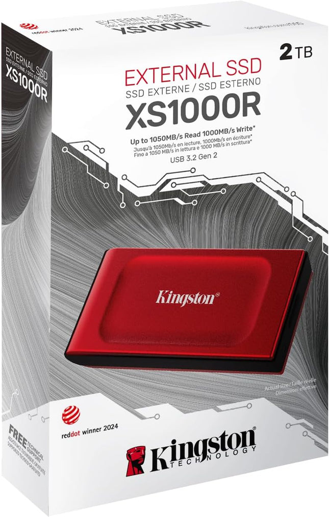 Kingston XS1000R 2TB SSD | Pocket-Sized | USB 3.2 Gen 2 | External Solid State Drive | Up to 1050MB/s
