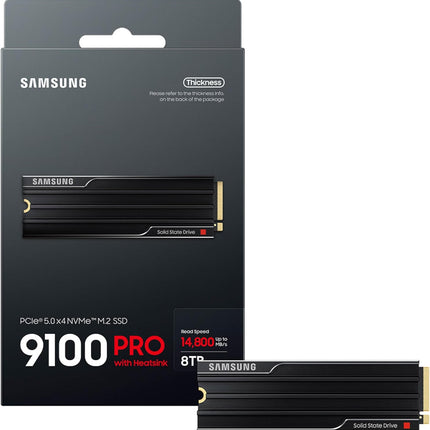 Samsung 9100 PRO with Heatsink - PCIe 5.0 x4, NVMe 2.0, M.2 Internal SSD, Up to 14,700MB/s, Fast Speed, Thermal Contor, [Canada Version]