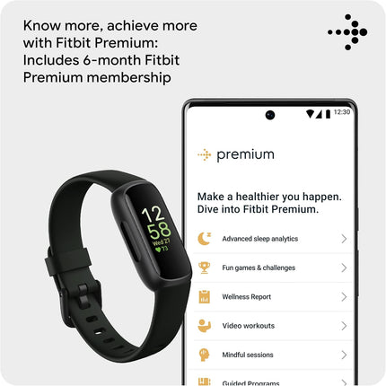 Google Fitbit Inspire 3 Health and Fitness Tracker with Stress Management, Workout Intensity, Sleep Tracking, 24/7 Heart Rate and More, One Size (S and L Bands Included)