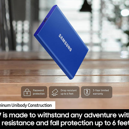 SAMSUNG T7 , Portable SSD, Grey, up to 1050MB/s, USB 3.2 Gen2, Gaming, Students & Professionals, External Solid State Drive (MU-PC1T0T/AM) [Canada Version]