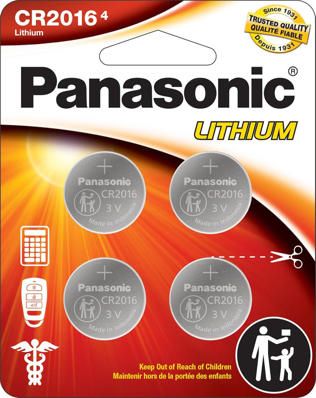 Panasonic CR2016 3.0 Volt Long Lasting Lithium Coin Cell Batteries in Child Resistant, Standards Based Packaging (Copy)