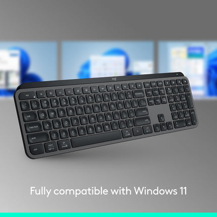 Logitech MX Keys S Wireless Keyboard, Low Profile, Fluid Precise Quiet Typing, Programmable Keys, Backlighting, Bluetooth, USB C Rechargeable, for Windows PC, Linux, Chrome, Mac