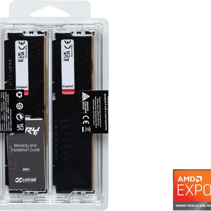 Kingston Fury Beast 32GB (2x16GB) 5600MT/s DDR5 CL36 Desktop Memory Kit of 2 | AMD Expo | Plug N Play | KF556C36BBEK2-32