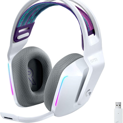Logitech G733 Lightspeed Wireless Gaming Headset with Suspension Headband, LIGHTSYNC RGB, Blue VO!CE mic Technology and PRO-G Audio Drivers