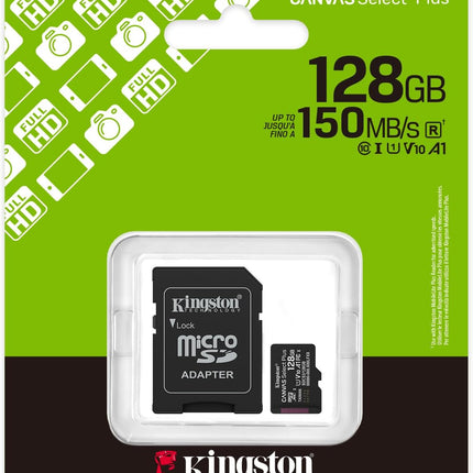 Kingston Canvas Select Plus microSD Card | Up to 100MB/s | Class 10, UHS-I, U1, V10, A1
