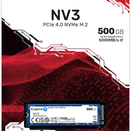 Kingston NV3 M.2 2280 NVMe SSD | PCIe 4.0 Gen 4x4 | Up to 5000 MB/s